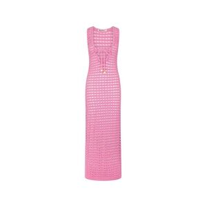 Kulani kinis Crochet Plunge Maxi Dress - Bubblegum XS new with tags